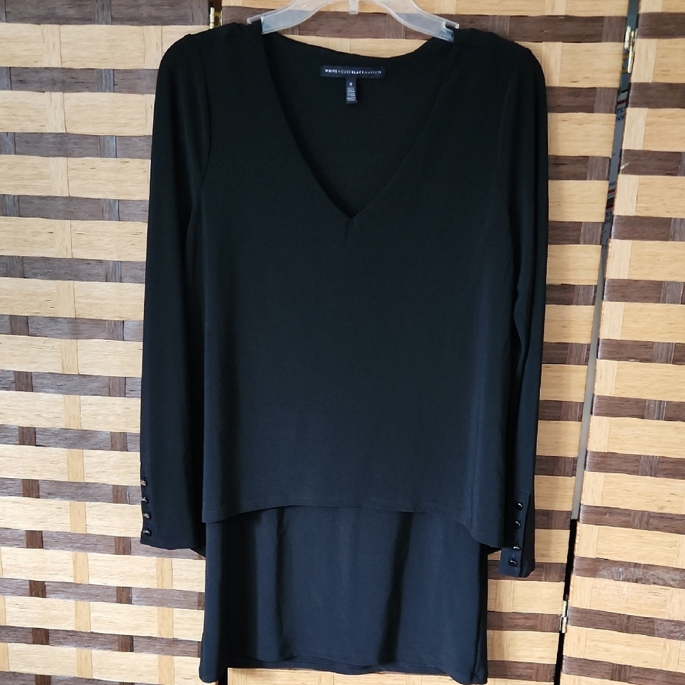 WHBM V-Neck Long Sleeve Tunic Top